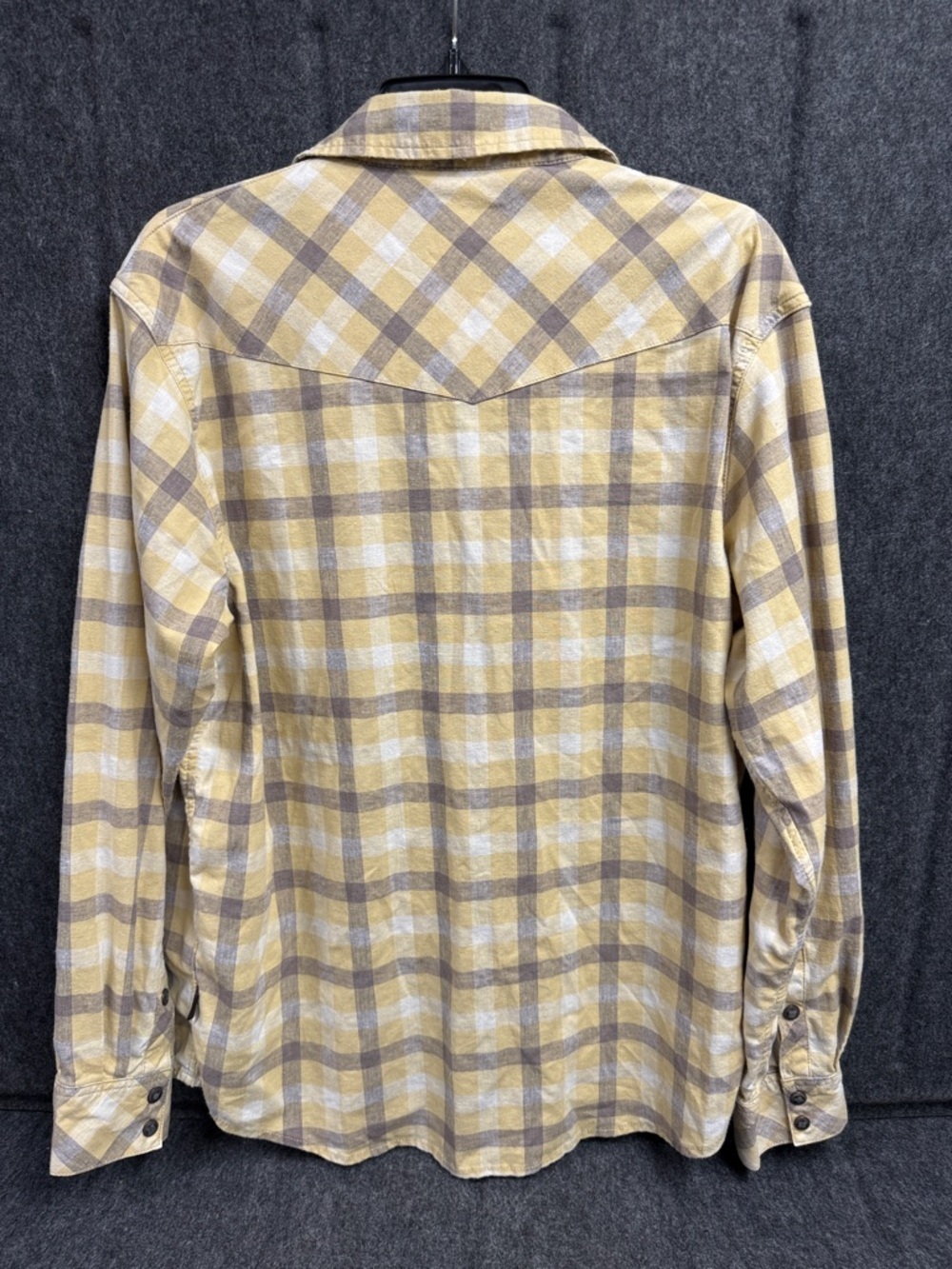 Patagonia Yellow and Gray Plaid Western Shirt - Picture 3 of 8